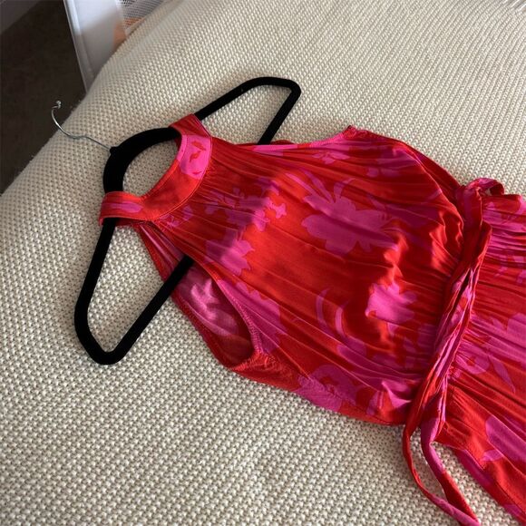 Women's Floral Halter Maxi Dress Multicolor Size M Summer Casual - Picture 5 of 11